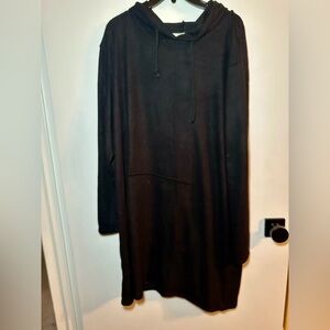 NWT Caslon black long sleeve w hood sweater dress XXL